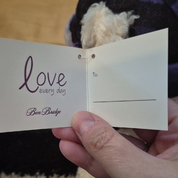 2023 Ben Bridge Benny Bear with Purple Plaid Hat - Picture 3 of 9